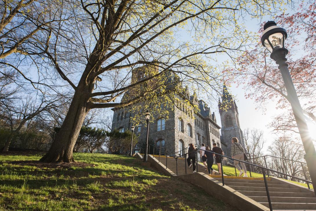 Clayton University Center in the sprintime